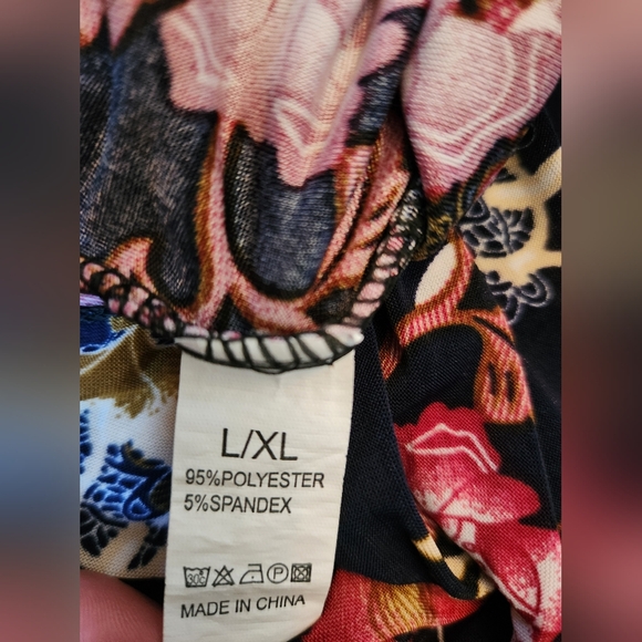 Floral Print Sundress Knee Length Stretchy Waist Size M - Picture 9 of 10